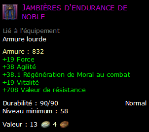 Jambières d'endurance de noble