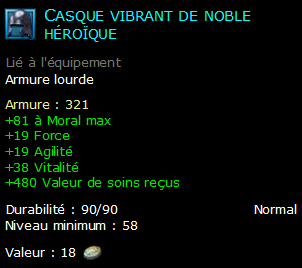 Casque vibrant de noble héroïque