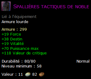 Spallières tactiques de noble