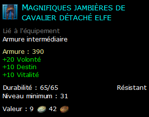 Magnifiques jambières de cavalier détaché elfe