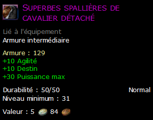 Superbes spallières de cavalier détaché