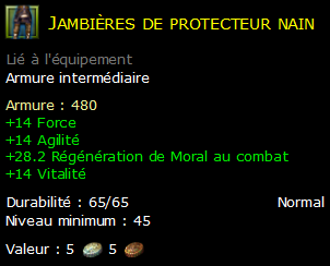 Jambières de protecteur nain