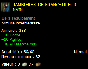 Jambières de franc-tireur nain