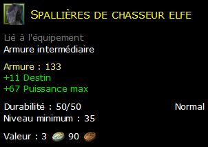 Spallières de chasseur elfe