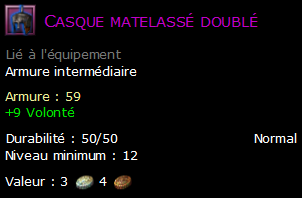 Casque matelassé doublé