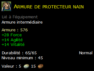 Armure de protecteur nain