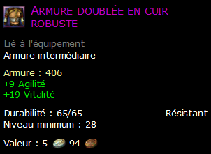 Armure doublée en cuir robuste