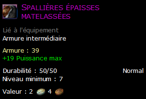 Spallières épaisses matelassées