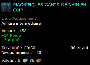 Magnifiques gants de nain en cuir