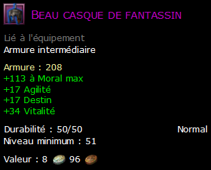 Beau casque de fantassin