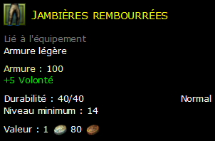 Jambières rembourrées