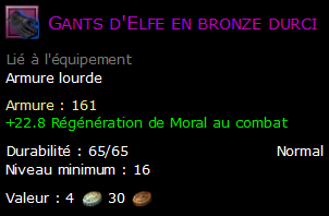 Gants d'Elfe en bronze durci