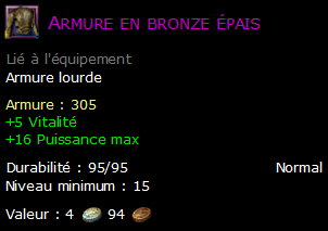 Armure en bronze épais