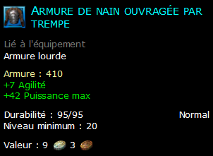 Armure de nain ouvragée par trempe