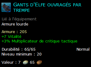 Gants d'Elfe ouvragés par trempe