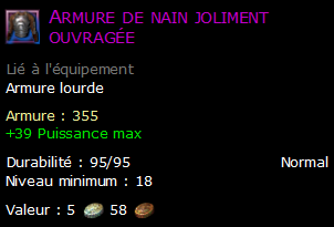 Armure de nain joliment ouvragée