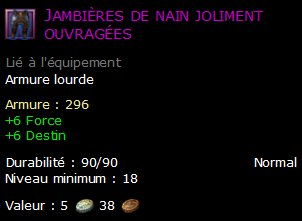 Jambières de nain joliment ouvragées