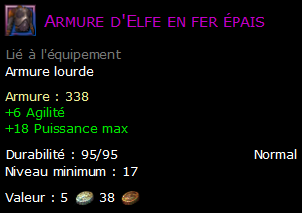 Armure d'Elfe en fer épais