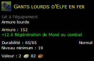 Gants lourds d'Elfe en fer