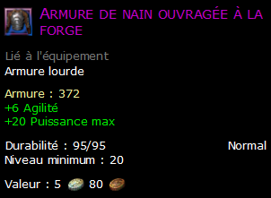 Armure de nain ouvragée à la forge