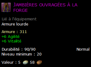 Jambières ouvragées à la forge