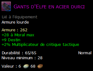 Gants d'Elfe en acier durci