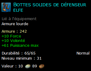 Bottes solides de défenseur elfe