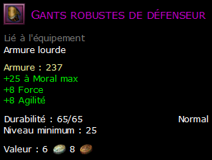 Gants robustes de défenseur