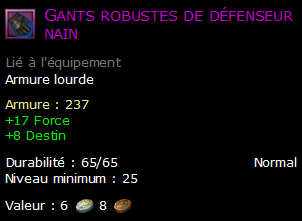 Gants robustes de défenseur nain