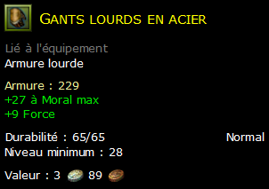 Gants lourds en acier