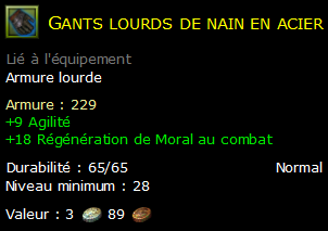 Gants lourds de nain en acier