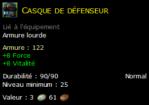 Casque de défenseur