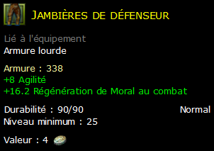 Jambières de défenseur