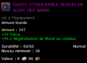 Gants d'endurance durcis en acier des nains