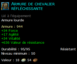 Armure de chevalier réfléchissante