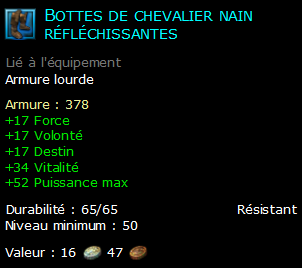 Bottes de chevalier nain réfléchissantes