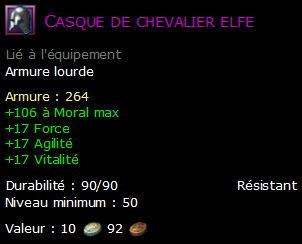 Casque de chevalier elfe