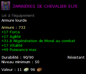 Jambières de chevalier elfe