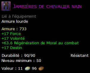 Jambières de chevalier nain