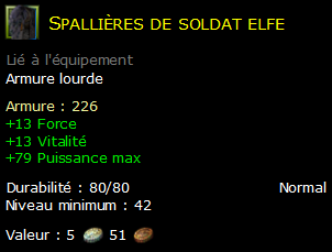 Spallières de soldat elfe