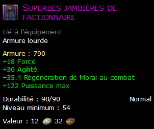 Superbes jambières de factionnaire