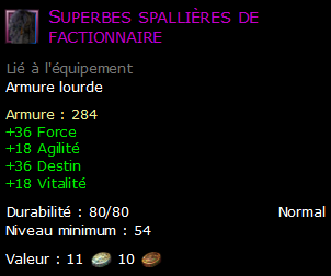 Superbes spallières de factionnaire