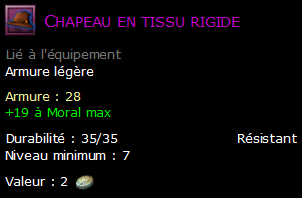 Chapeau en tissu rigide