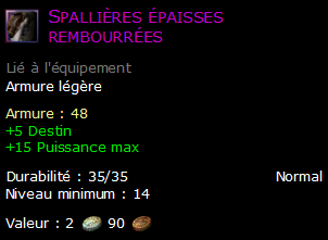 Spallières épaisses rembourrées