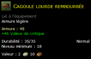 Cagoule lourde rembourrée