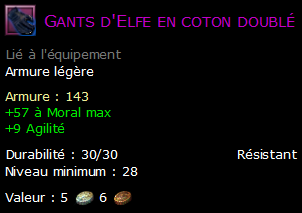 Gants d'Elfe en coton doublé