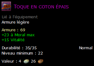 Toque en coton épais