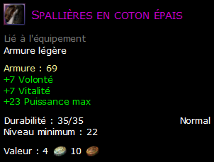 Spallières en coton épais