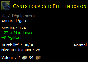 Gants lourds d'Elfe en coton