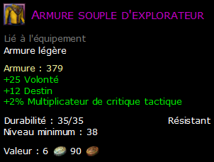 Armure souple d'explorateur